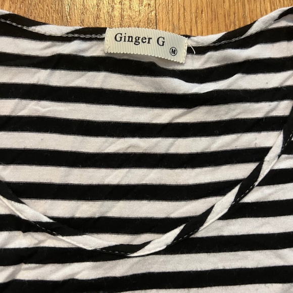 Oversized Black & White Striped Long Sleeve Tee - Picture 2 of 2
